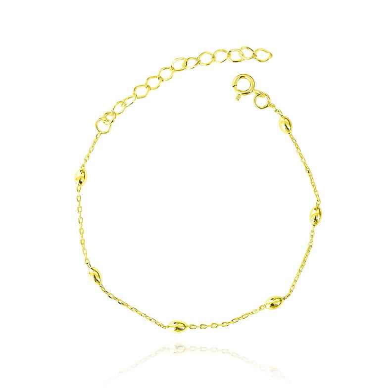 Pulsera 6 Melones Eslabon Limado Enchapado Oro 18K