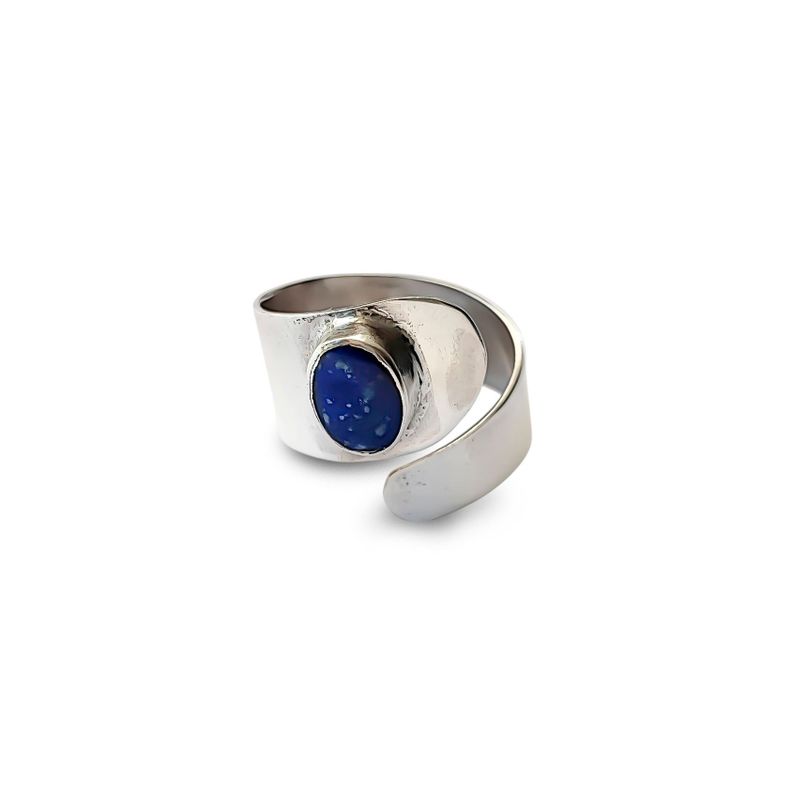 Anillo Lapislázuli Óvalo Adaptable Plata Fina 925-0