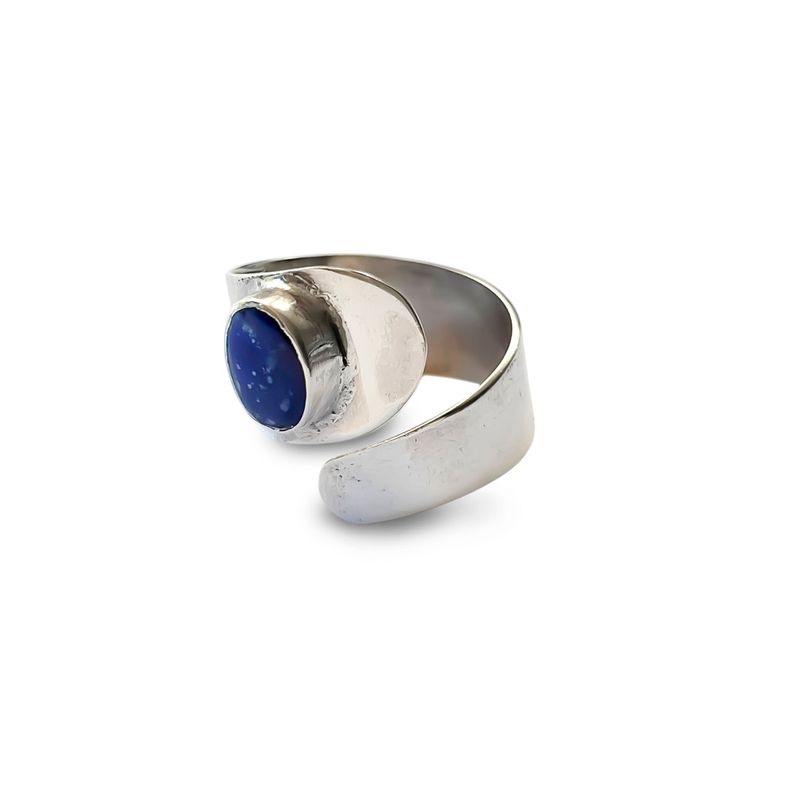 Anillo Lapislázuli Óvalo Adaptable Plata Fina 925-1