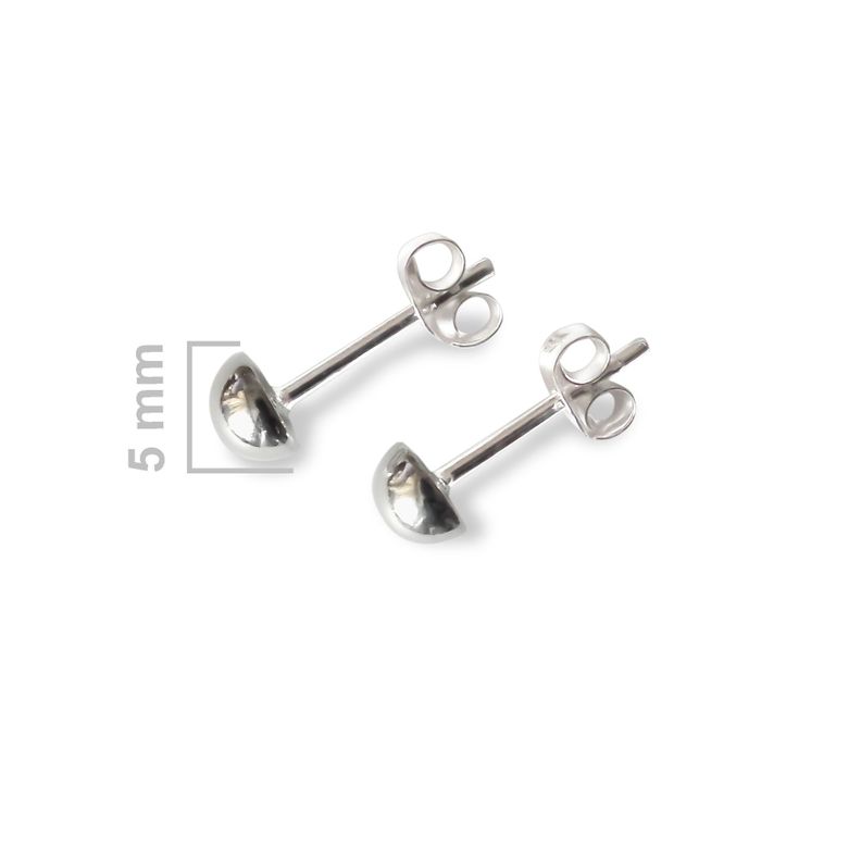 Aros Media Bola 5mm Plata Fina 925-1