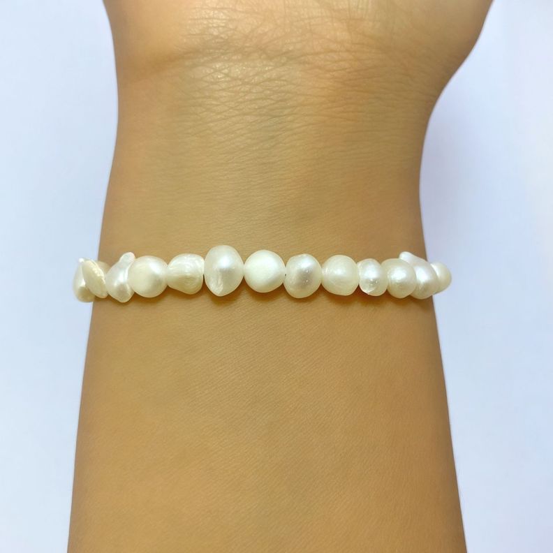 Pulsera Perlas de Río Cordón Rojo Plata Fina 925-1