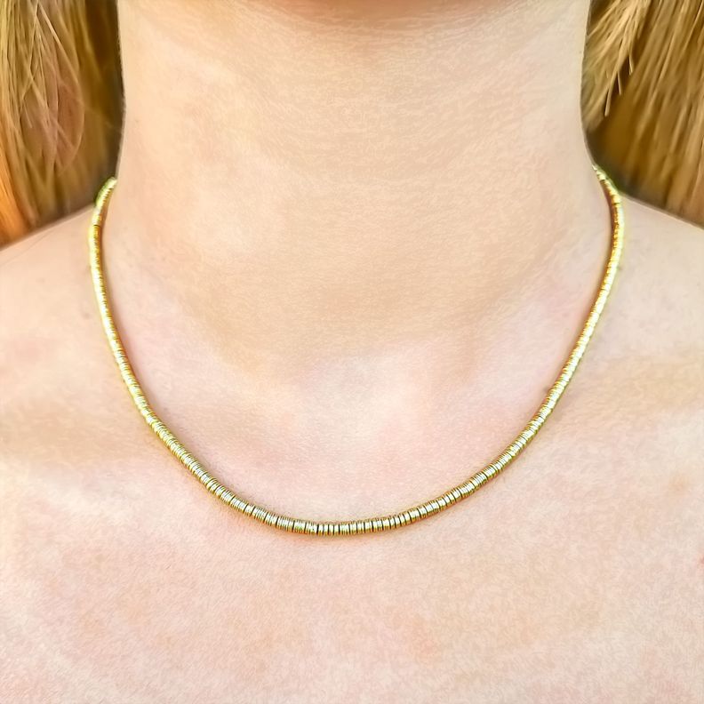 Collar Mostacilla 40cm Enchapado Oro 18K-1