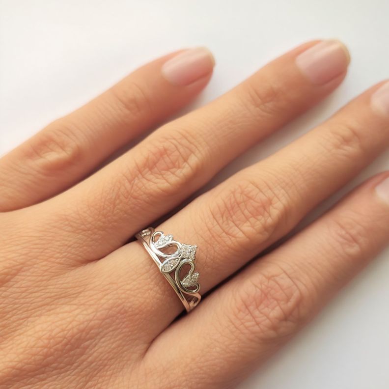 Anillo Circón Corona Barbara #14 Plata Fina 925-2