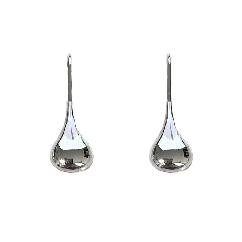 Aros Gota Corta Gancho Plata Fina 925-0