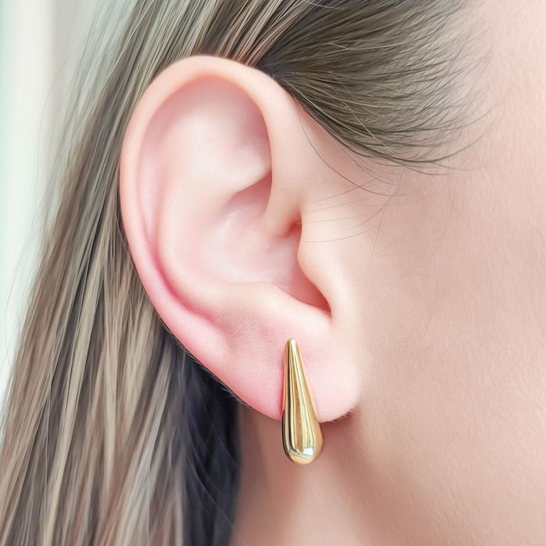 Aros Gota Estela Enchapado Oro 18k-4