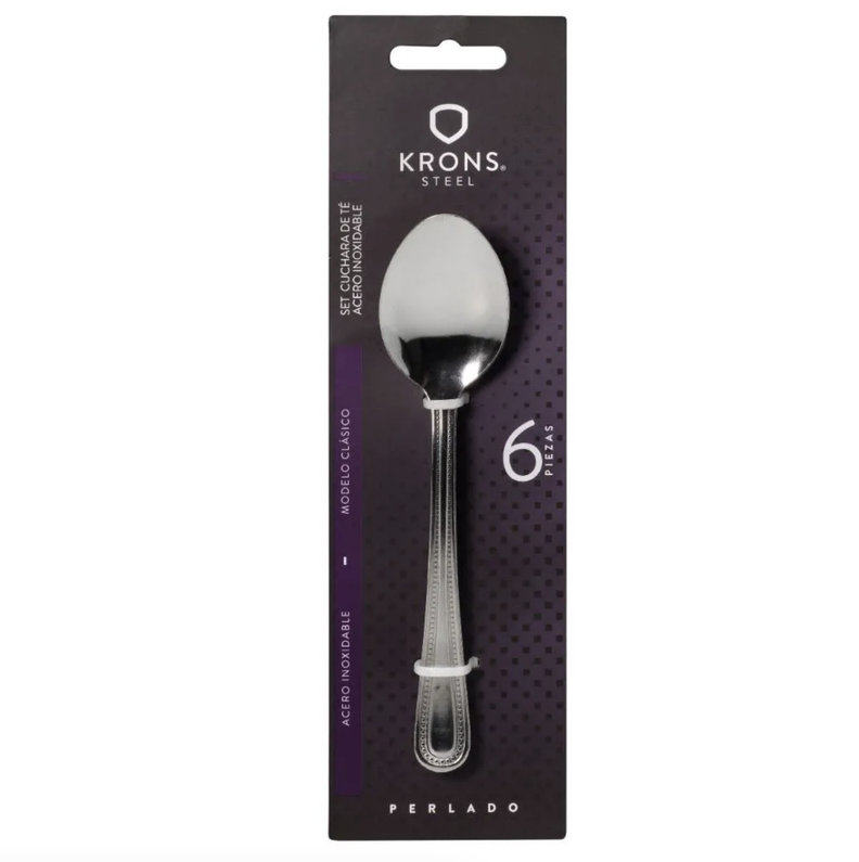 Set 6 Cucharas De Te Blister Perlado Krons-1