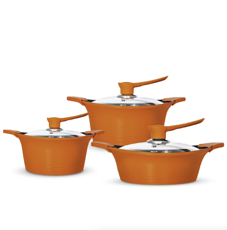 Batería de Cocina 6 Piezas Naranja Bohlier-0