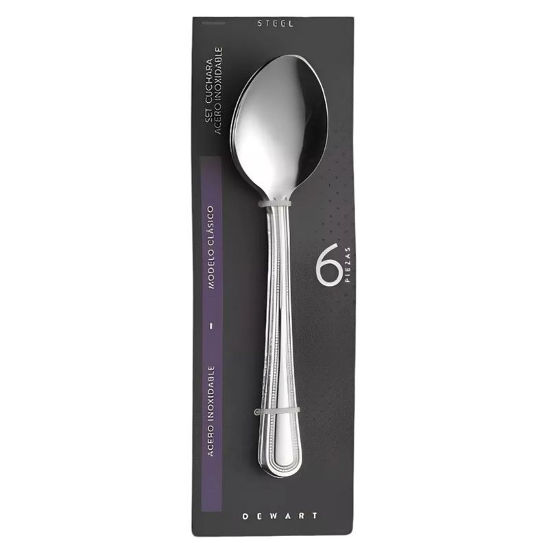 Set 6 Cucharas Mesa Blister Perlado Krons -1