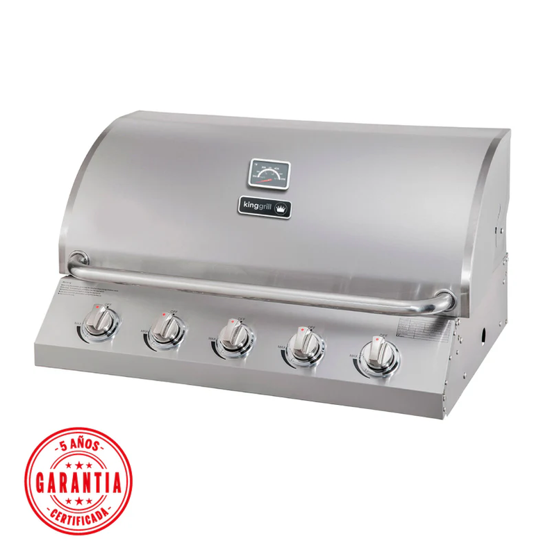 Parrilla a gas empotrada de 5 quemadores - Acero inoxidable-0