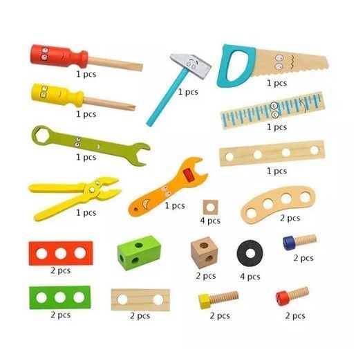 Juego Madera Set Herramientas Maleta Xk-105-1