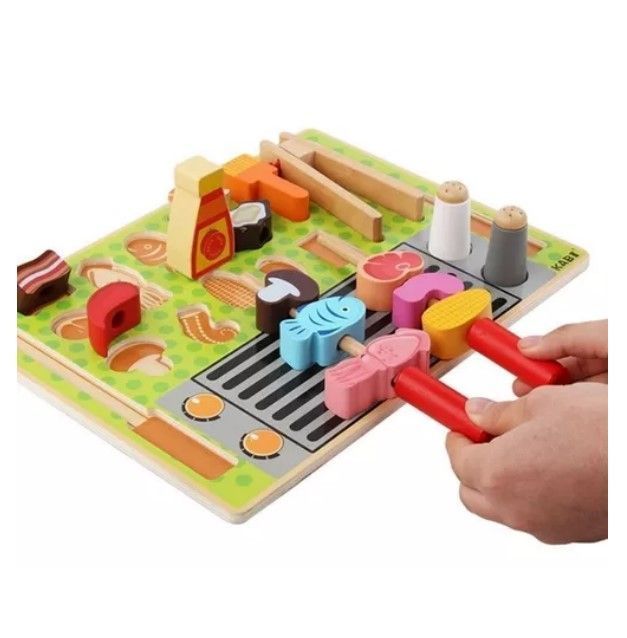Juego Madera Encaje Set Parrilla Montessori-3