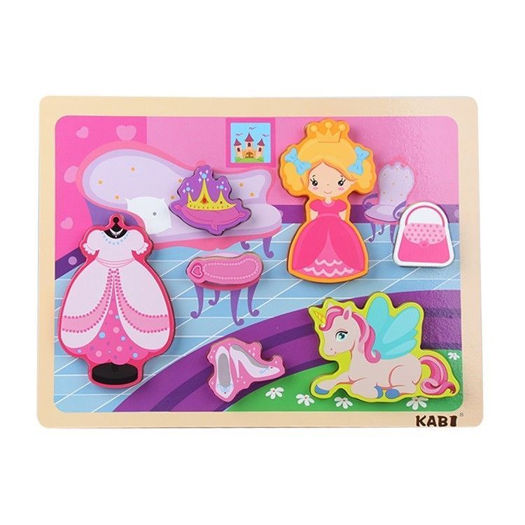 Juego Didactico Madera Tabla Encaje Princesa