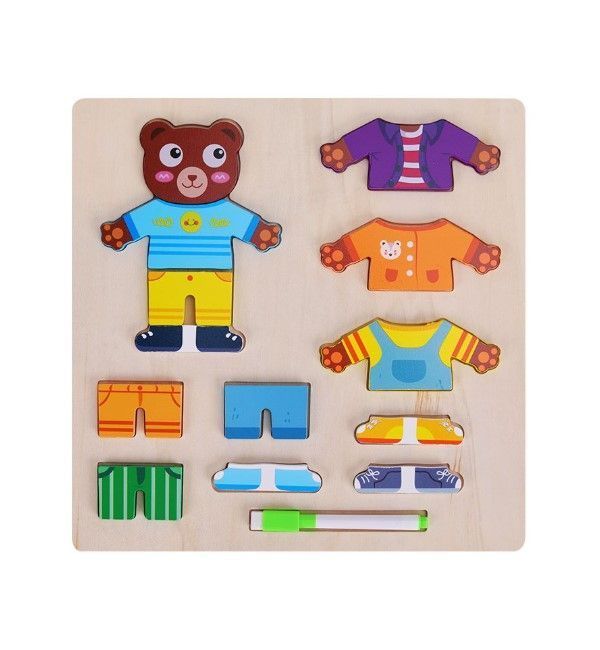 Juego de Vestir con Ropa Intercambiable y Pizarra Osito