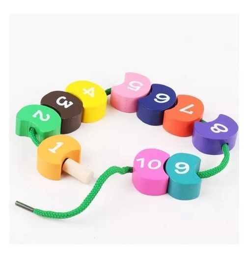 Juego Didáctico Madera Tabla Encaje Enhebrar Números Cuncuna-1