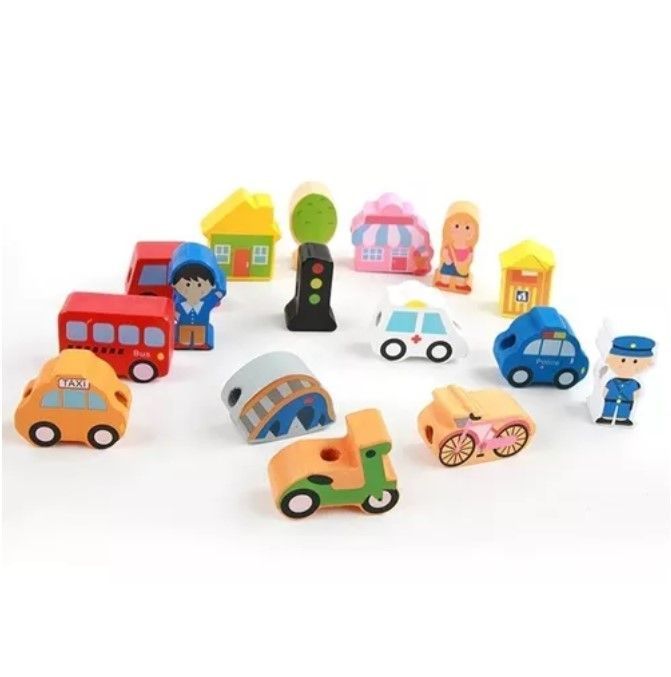 Juego Didáctico Madera Enhebrar Figuras Ciudad-2