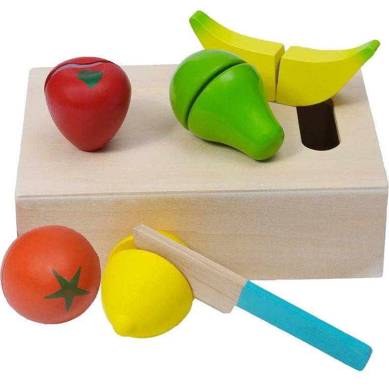 Juego Madera Didactico Tabla Cortar Frutas