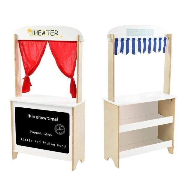Juego Madera Puesto Doble: Teatro y Mercado