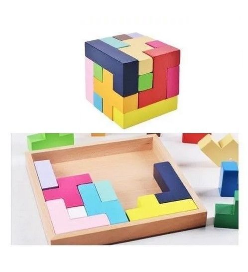 Juego Didáctico Madera Cubo Puzzle Montessori-0