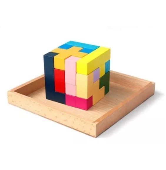 Juego Didáctico Madera Cubo Puzzle Montessori-2