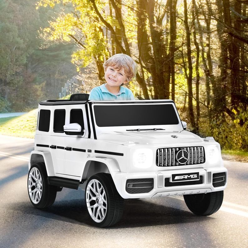 Mercedes Benz Grande Blanco Auto Eléctrico Infantil Tracción-6