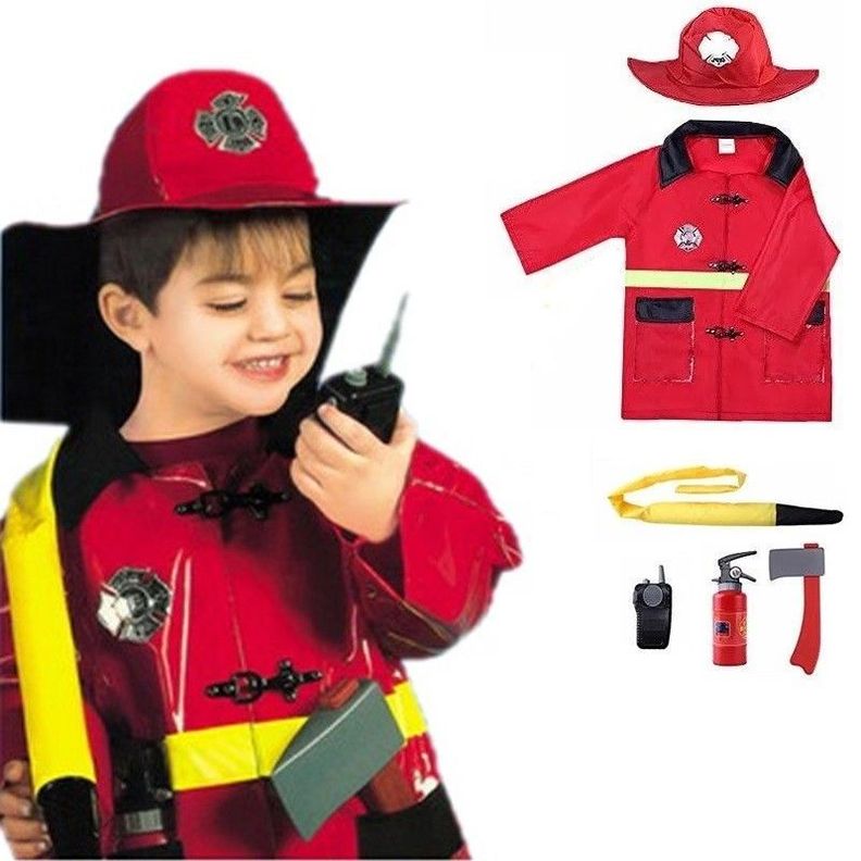 Disfraz y Accesorios Bombero Traje Rojo-1