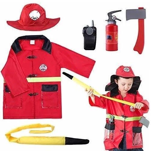 Disfraz y Accesorios Bombero Traje Rojo-2
