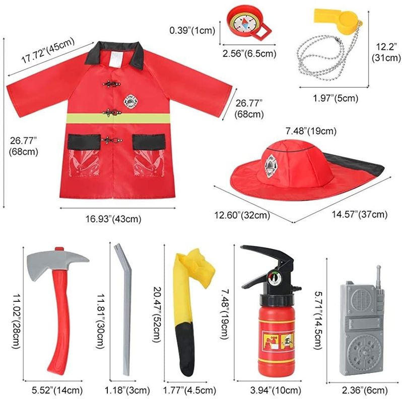 Disfraz y Accesorios Bombero Traje Rojo-3