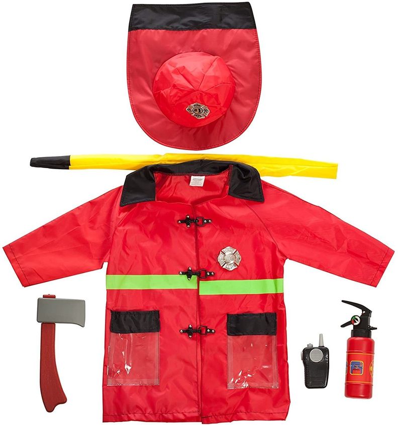 Disfraz y Accesorios Bombero Traje Rojo-4