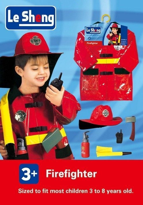 Disfraz y Accesorios Bombero Traje Rojo-6