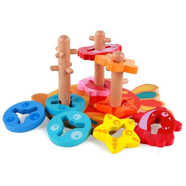 Juego Didactico Madera Encaje Apilar Pez