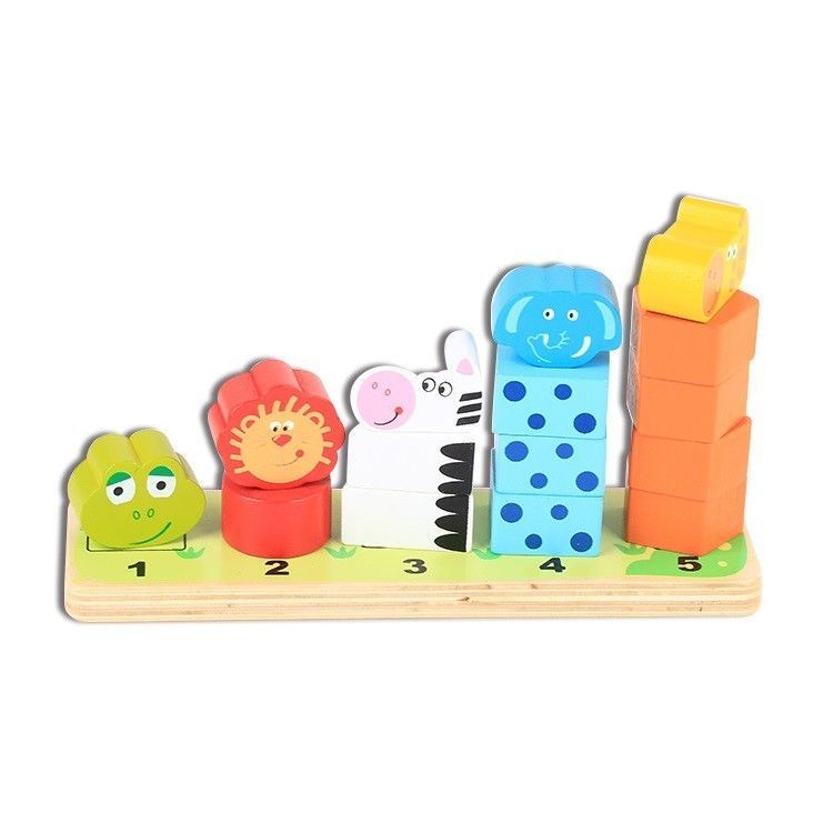 Juego Didactico Madera Encaje Apilar Animales
