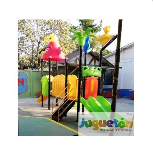 Estación de Juegos Birds Dos Toboganes y Túnel-1