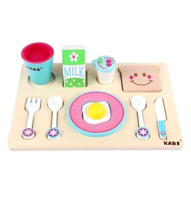 Juego Madera Encaje Set Desayuno Montessori-0