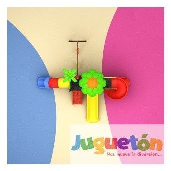 Estación de Juegos Tres Toboganes Dos Columpios-2