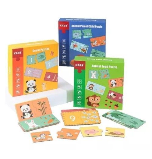 Juego Didáctico Puzzles Asociaciones 3 Cajas Montessori-1