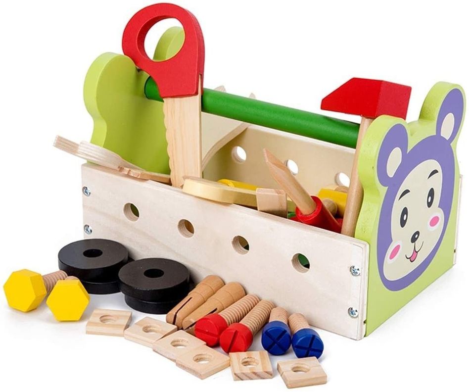 Juego Madera Set Herramientas Caja Xk-103 Oso-0