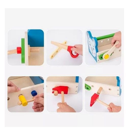Juego Madera Set Herramientas Caja Xk-103 Oso-4