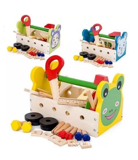 Juego Madera Set Herramientas Caja Xk-103 Oso-5