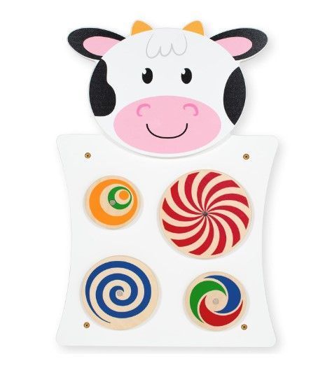 Juego Pared Madera Diseno Vaca Blanco