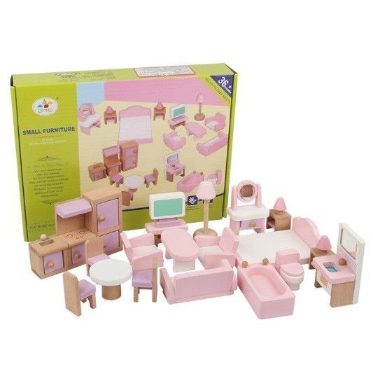 Set 22 Muebles Casa de Muñecas Rosa-2