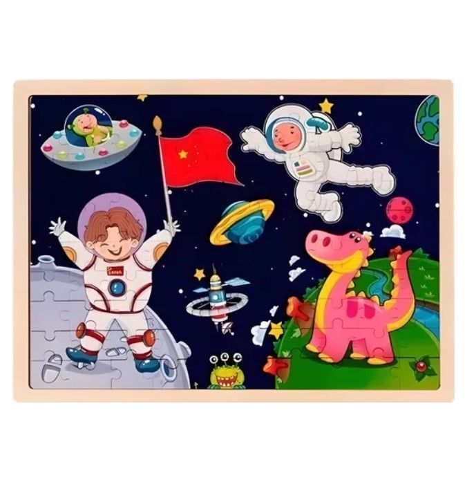 Juego Didáctico Madera Puzzle Encaje 100 Espacio-1
