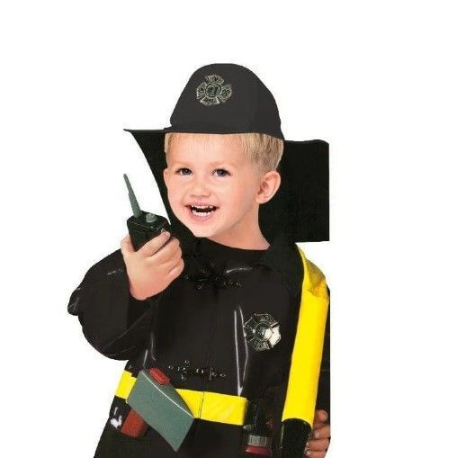 Disfraz y Accesorios Bombero Traje Negro-4