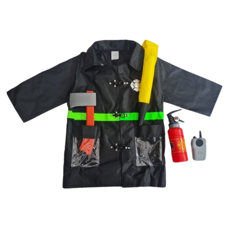 Disfraz y Accesorios Bombero Traje Negro-6