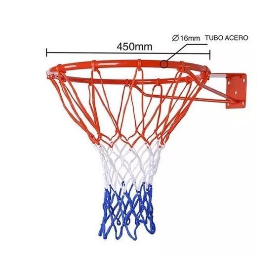 Aro Basketball 45 cm Malla Pernos Bombín-0