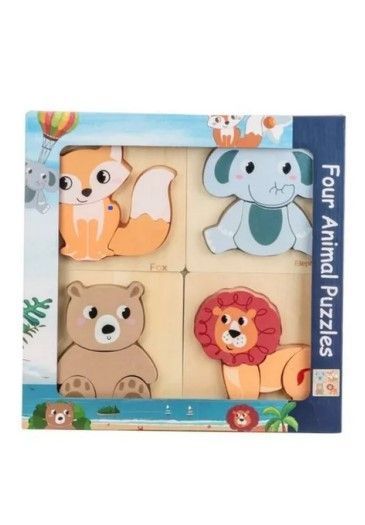 Juego Didáctico Madera Puzzles Animales o Transporte Montessori-1