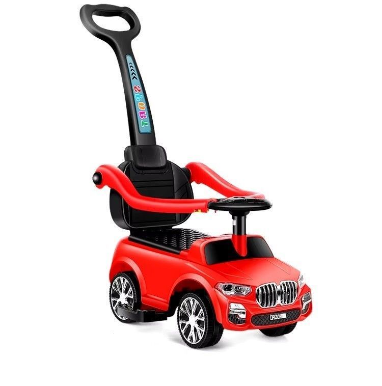 Correpasillos BMW Clásico Empuje Manual Luces y Sonidos Rojo-0