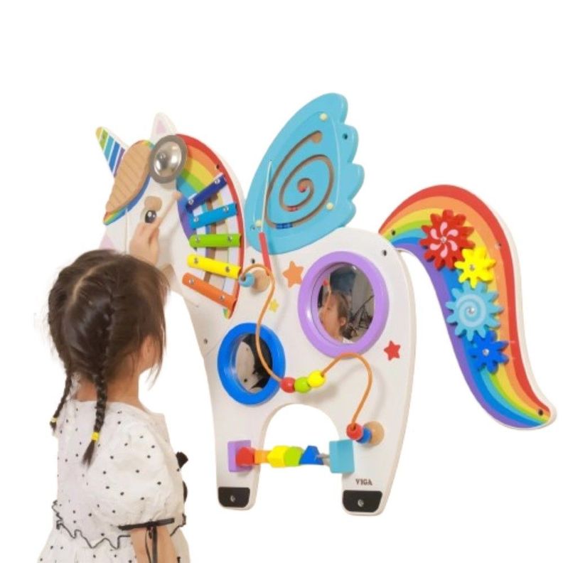 Juego Pared Madera Diseño Unicornio-1