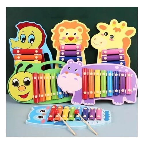 Juguete Didactico Madera Musical Xilofono 8 Tonos Animales Zk-118