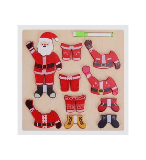 Juego de Vestir con Ropa Intercambiable y Pizarra Santa Claus