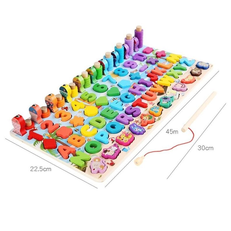 Juego Didactico Matematico Madera Puzzle Pesca Zk-161